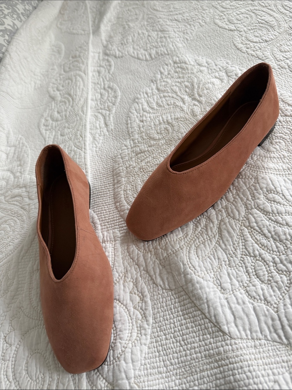 Madewell Mylie Suede Ballet Flats Sz 8.5 warm umber